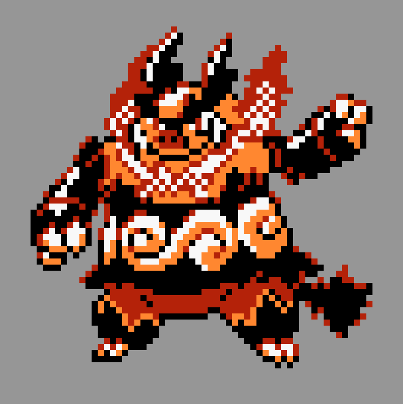 pixel art of emboar in pokemon gold/silver style