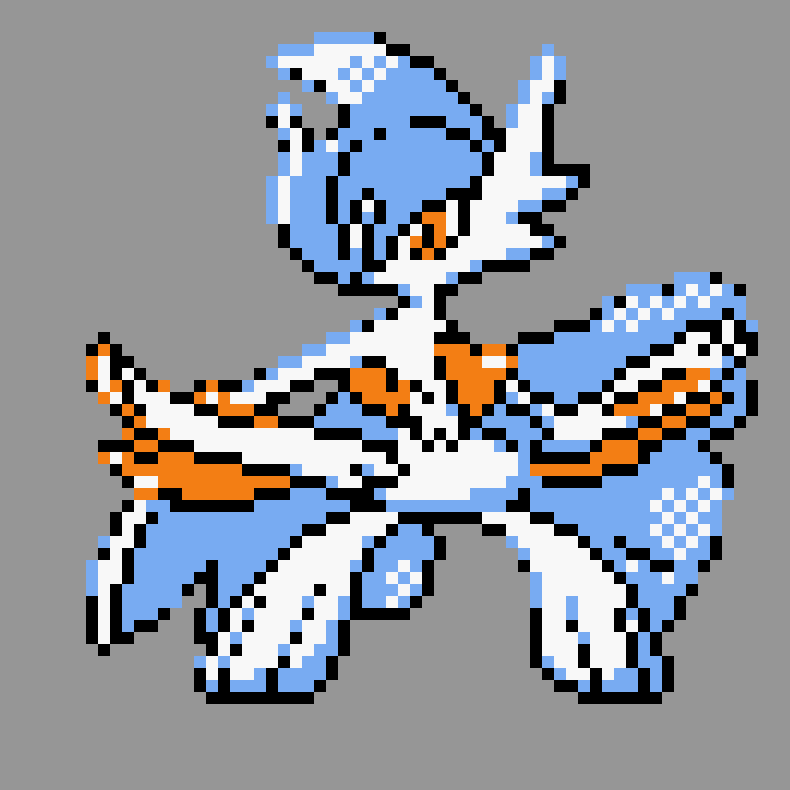 pixel art of shiny mega gallade in pokemon gold/silver style