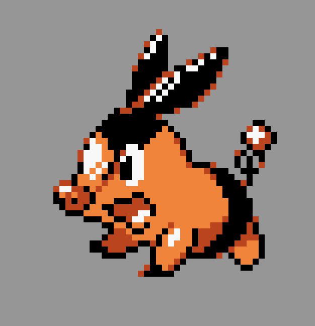 pixel art of tepig in pokemon gold/silver style