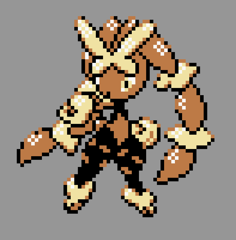 pixel art of mega lopunny in pokemon gold/silver style