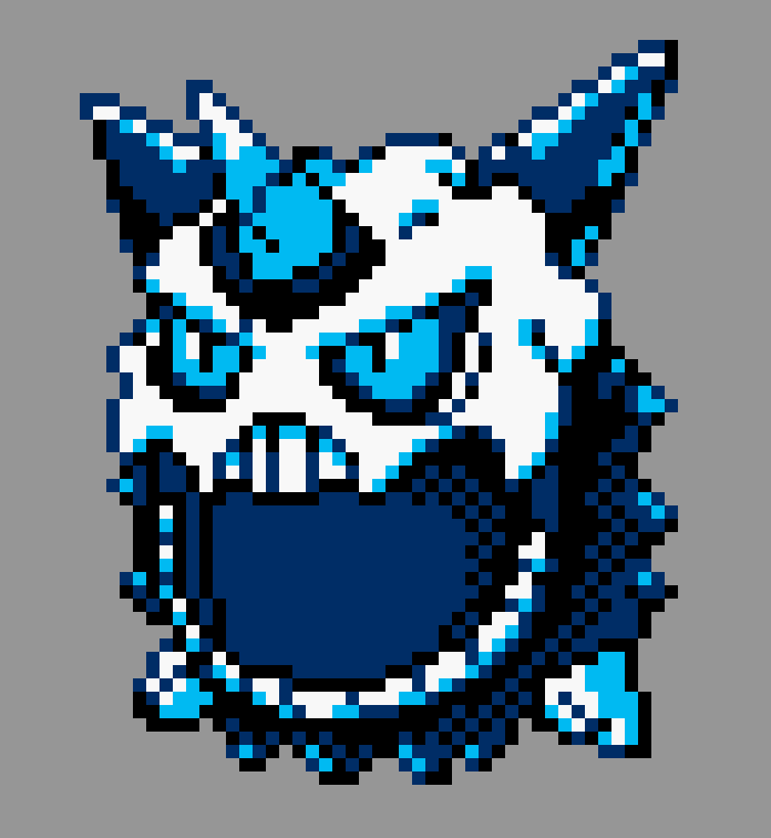 pixel art of mega glalie in pokemon gold/silver style