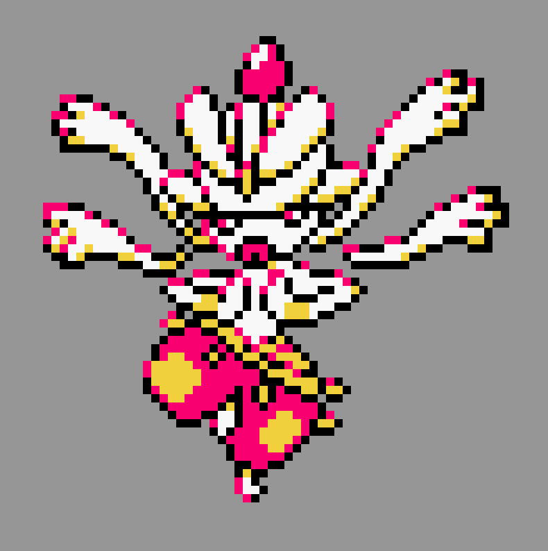pixel art of mega medicham in pokemon gold/silver style