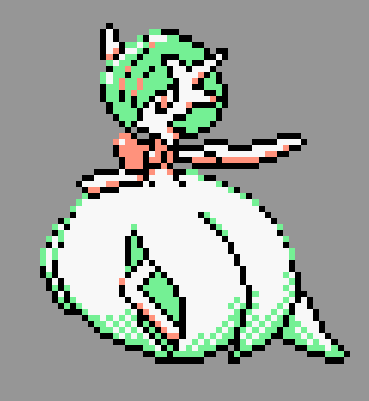 pixel art of mega gardevoir in pokemon gold/silver style
