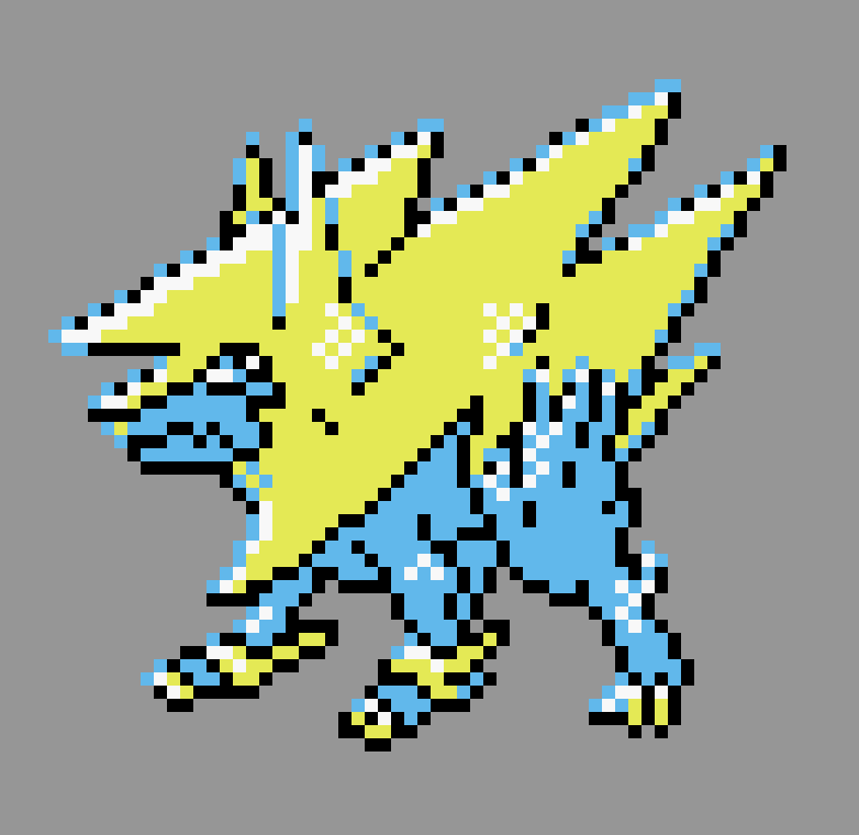 pixel art of mega manectric in pokemon gold/silver style