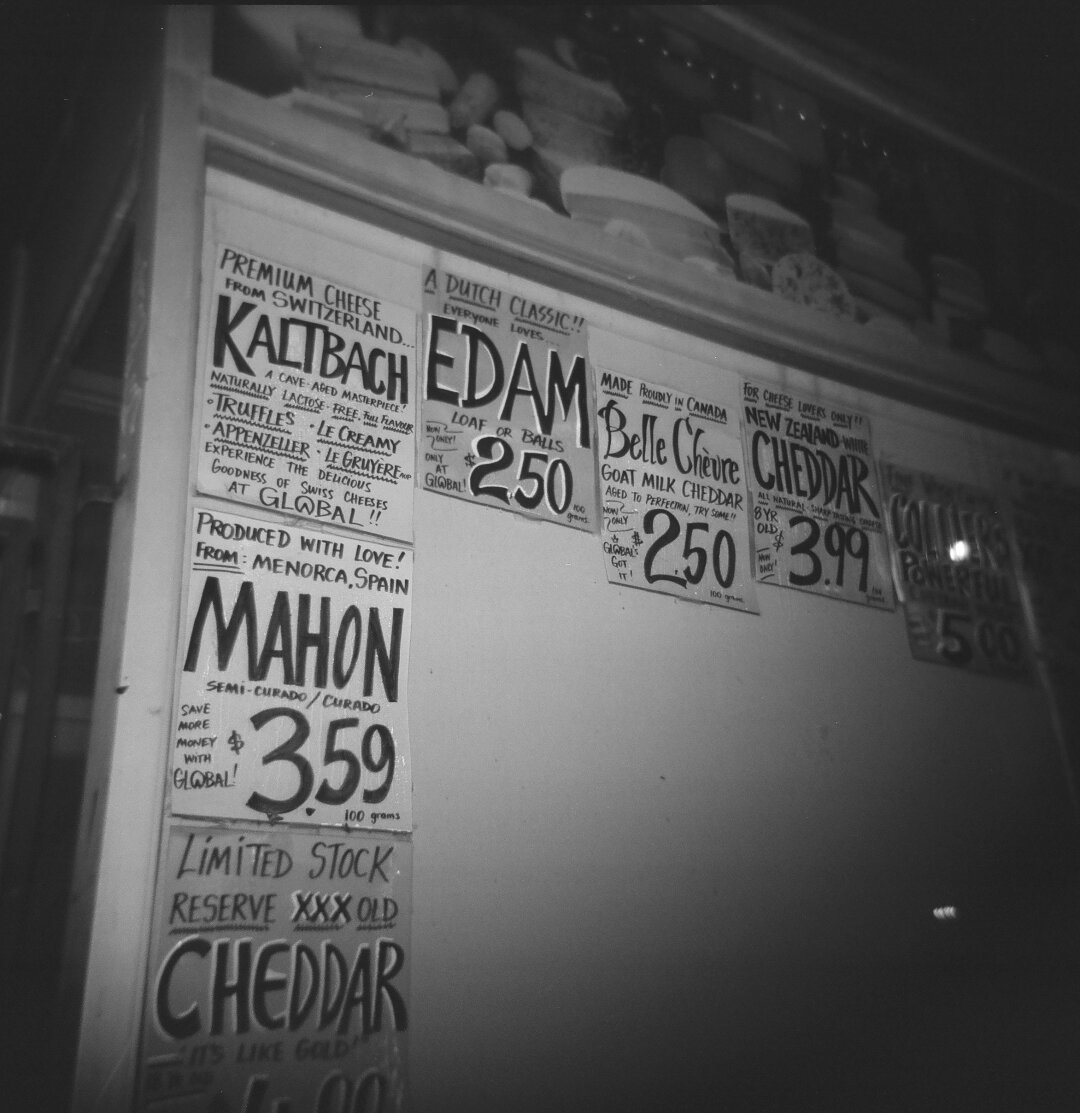 cheese in kensington market. holga 120cfn kentmere 400
