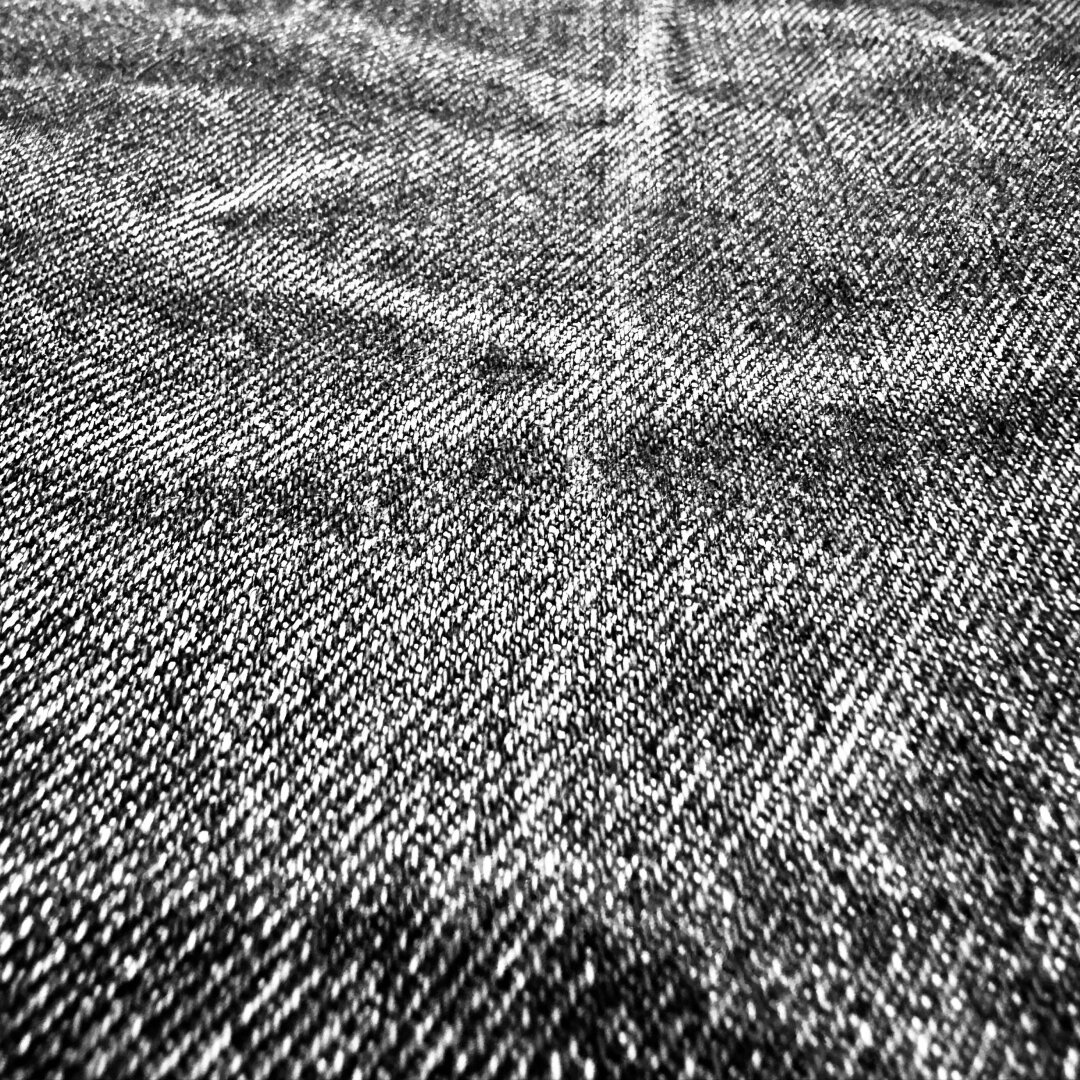 Closeup of just washed raw denim. Japanese manufacture, from 2019. Sold as Unbranded.