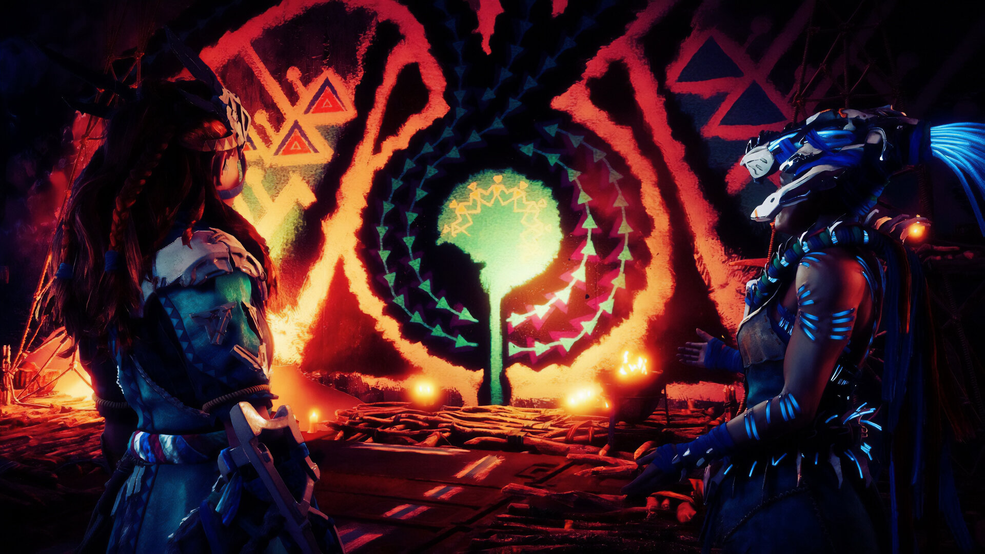 Aloy and Ourea, the Shaman, converse about the past and future.