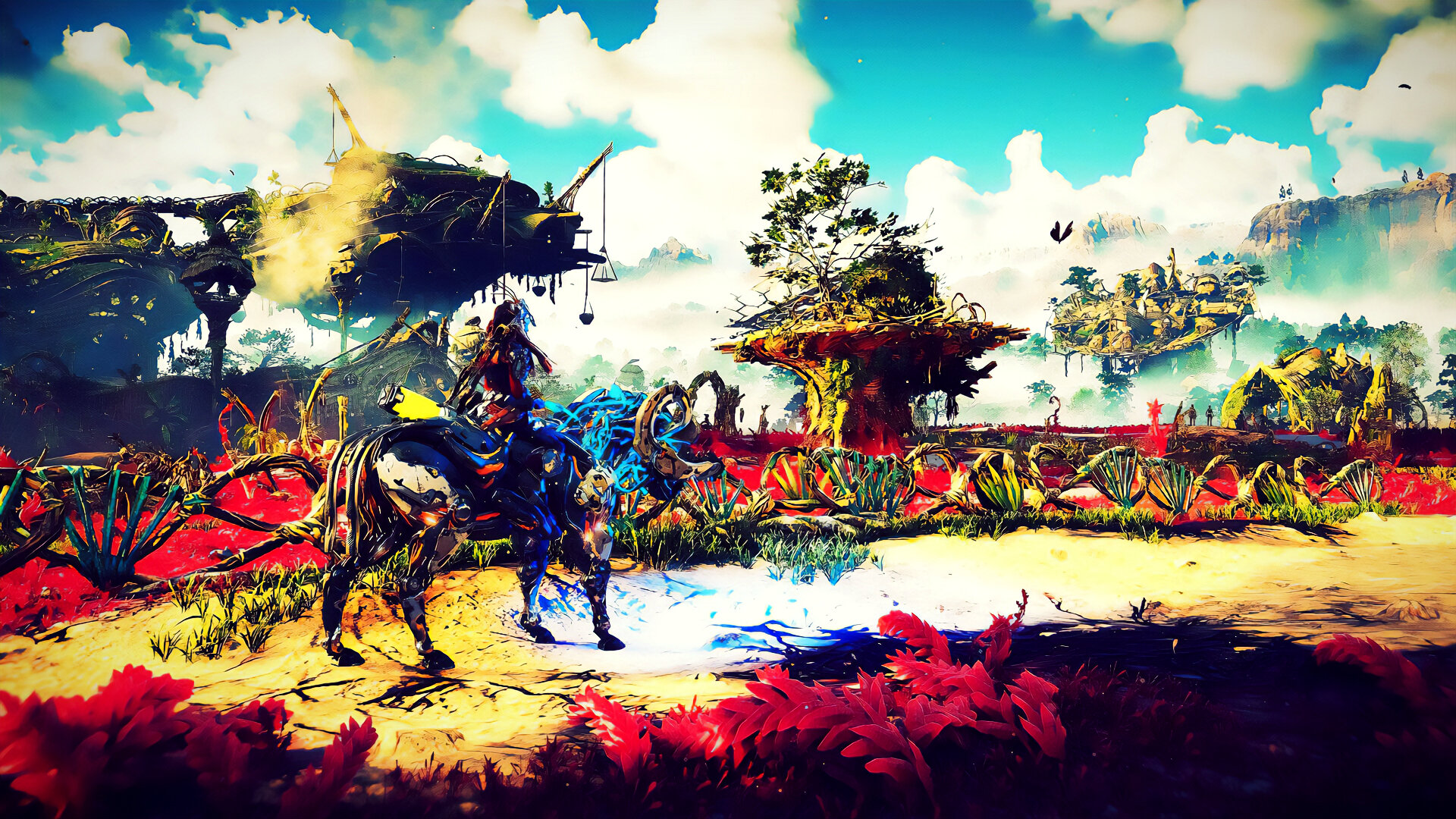 The land of the Utaru, typically fertile, suffocates as the Red Blight taints their fields.