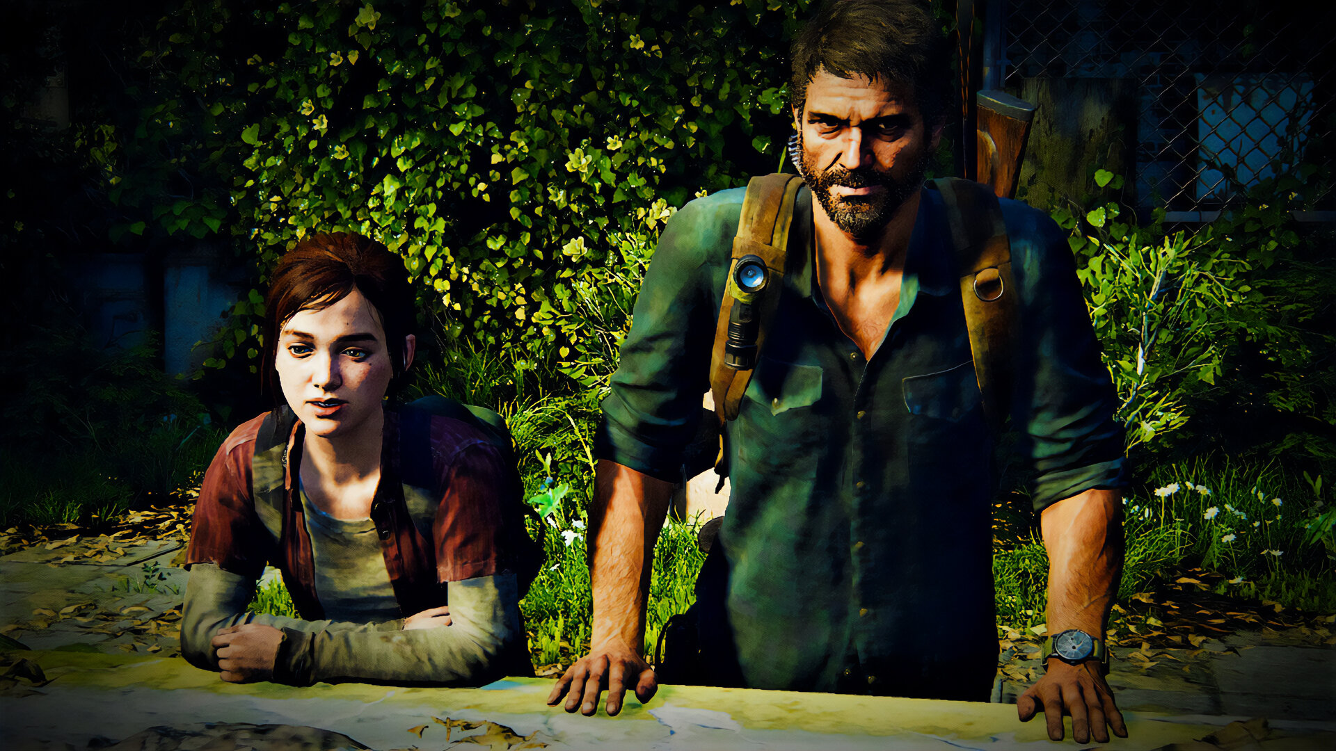 Joel and Ellie take a breather.