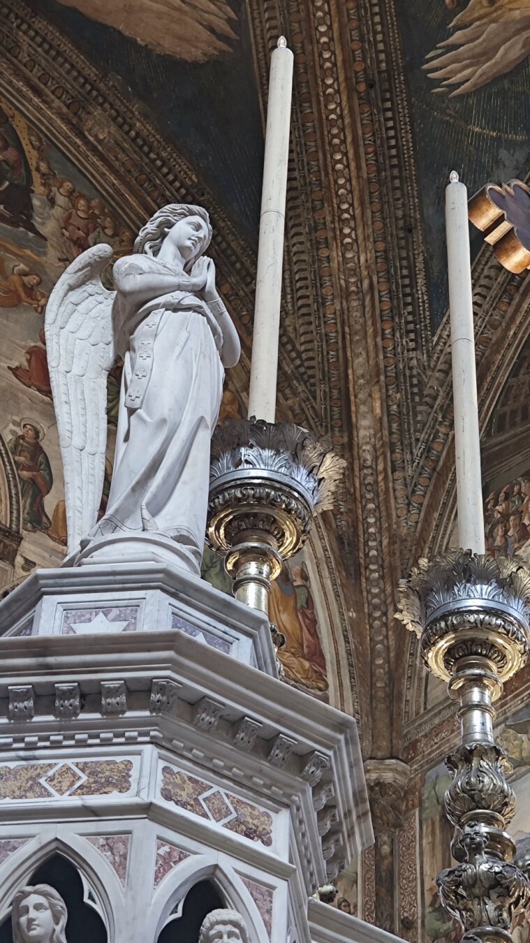 Angel statue near the main altar