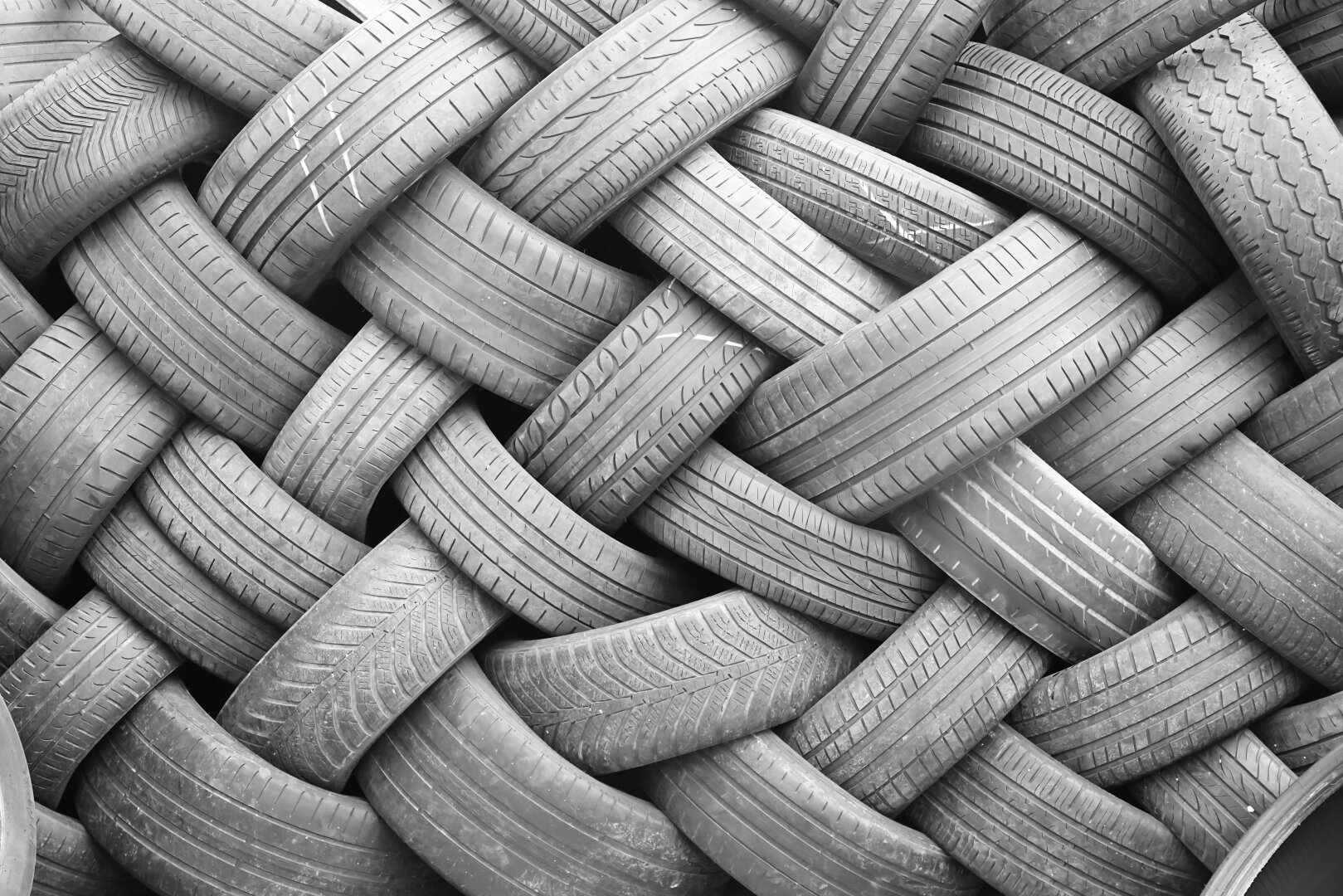 wall of tesselated old tyres wall of tesselated old tyres