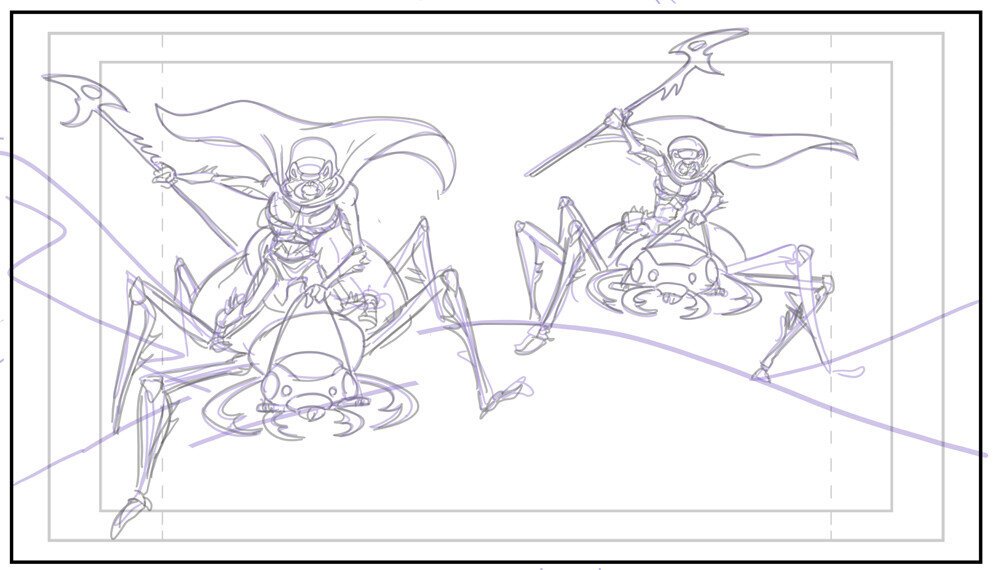 Some bug boys. (Scarab-men riding giant beetles over a dune)