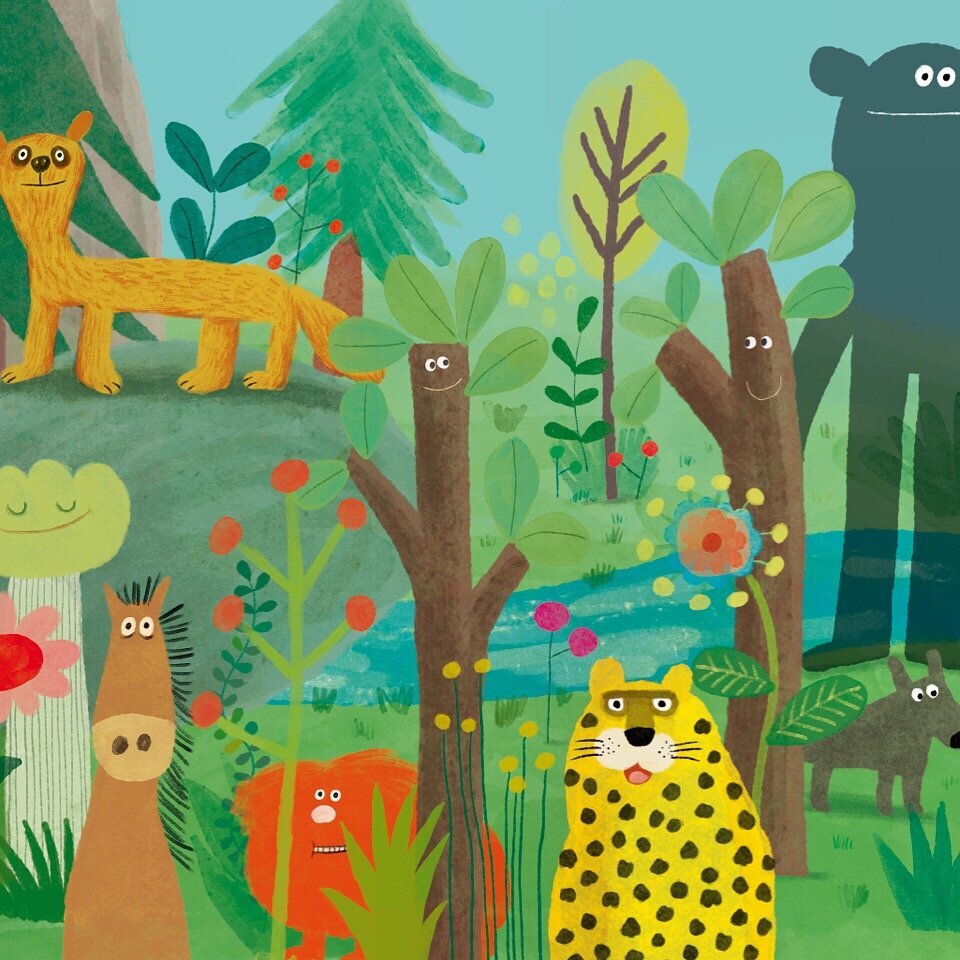 Zoom sur une illustration du livre: des animaux, la nature