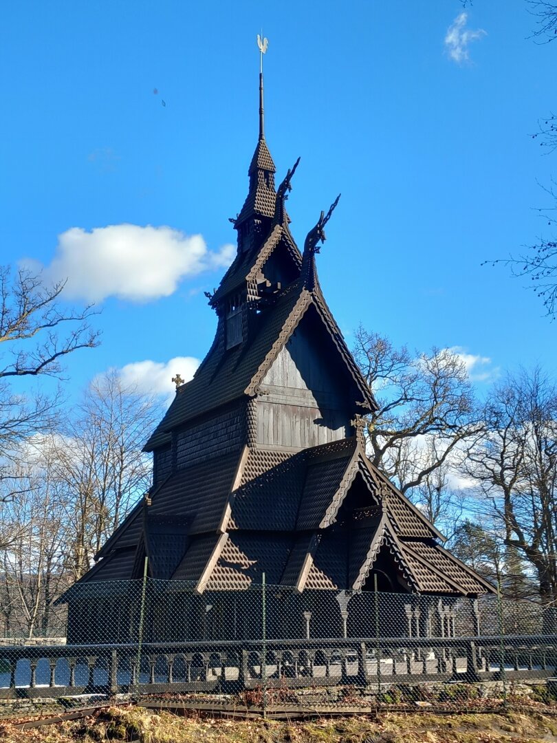 Fantoft church with barricades