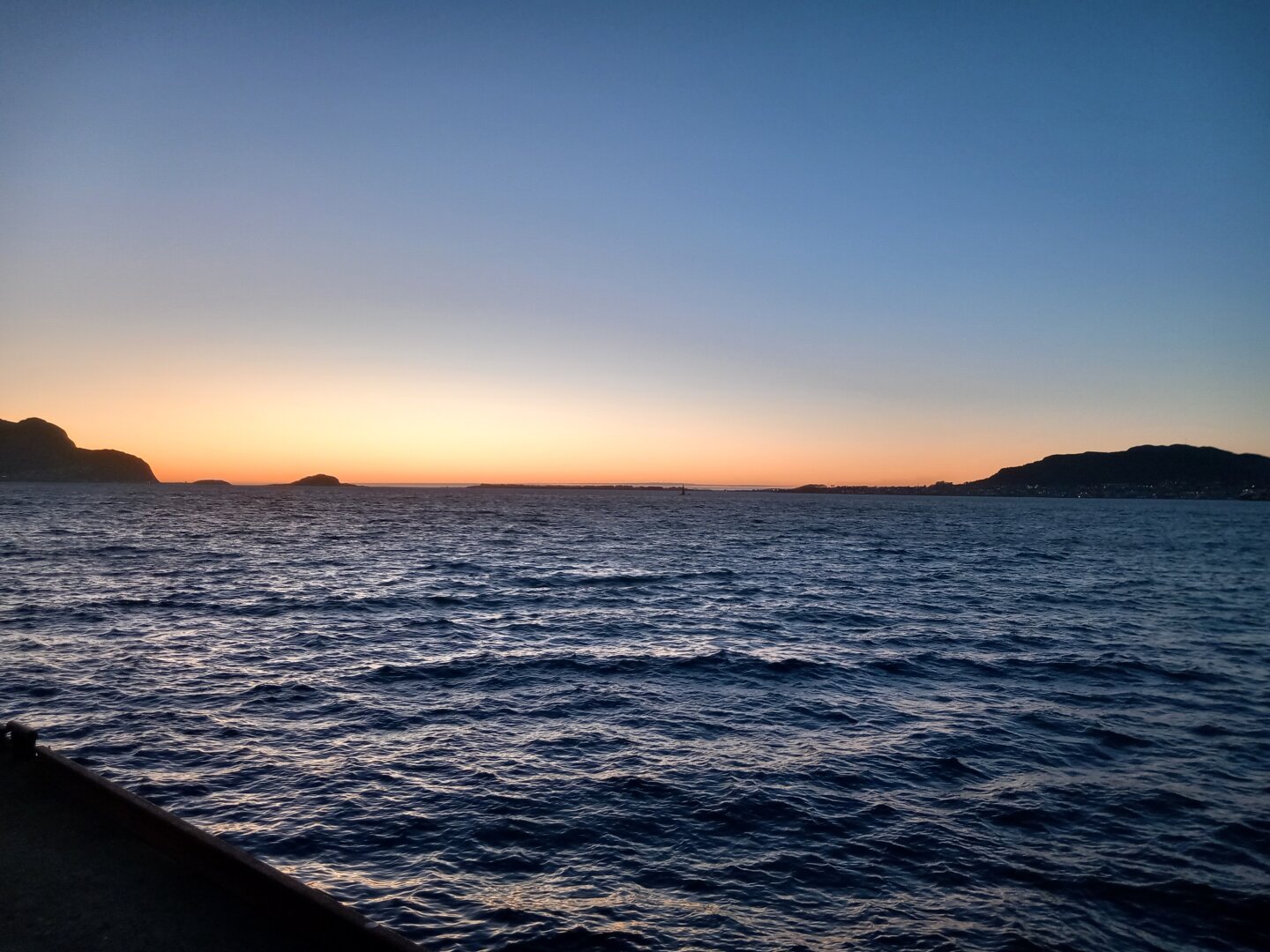 Sunset over Alesund islands.
