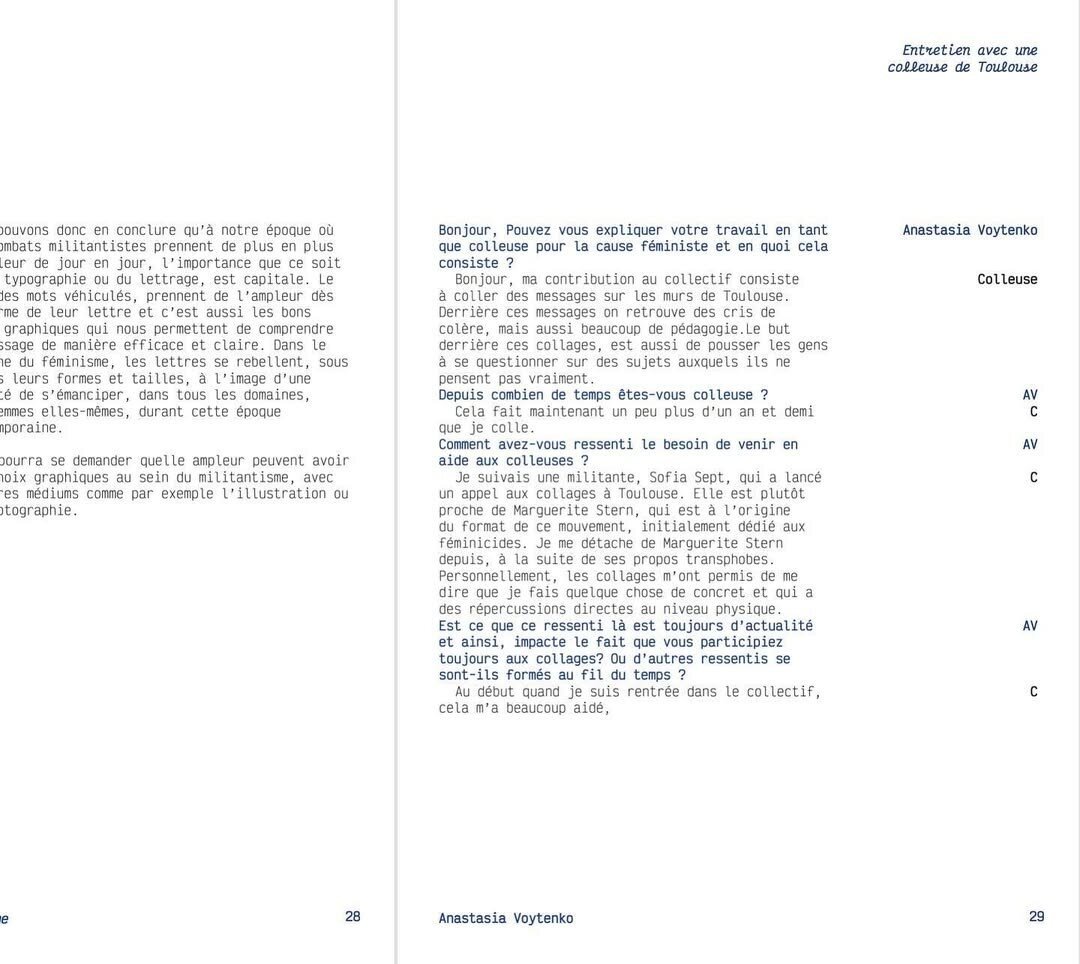 Vue sur la mise en page de l'édition