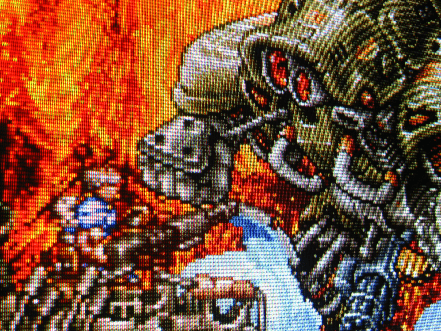 Before our protagonist (GunForce 2 Guy) can reckon with the horrific human trafficking economy that seems to plague his world, a cool giant robot attacks and burninates the countryside!!