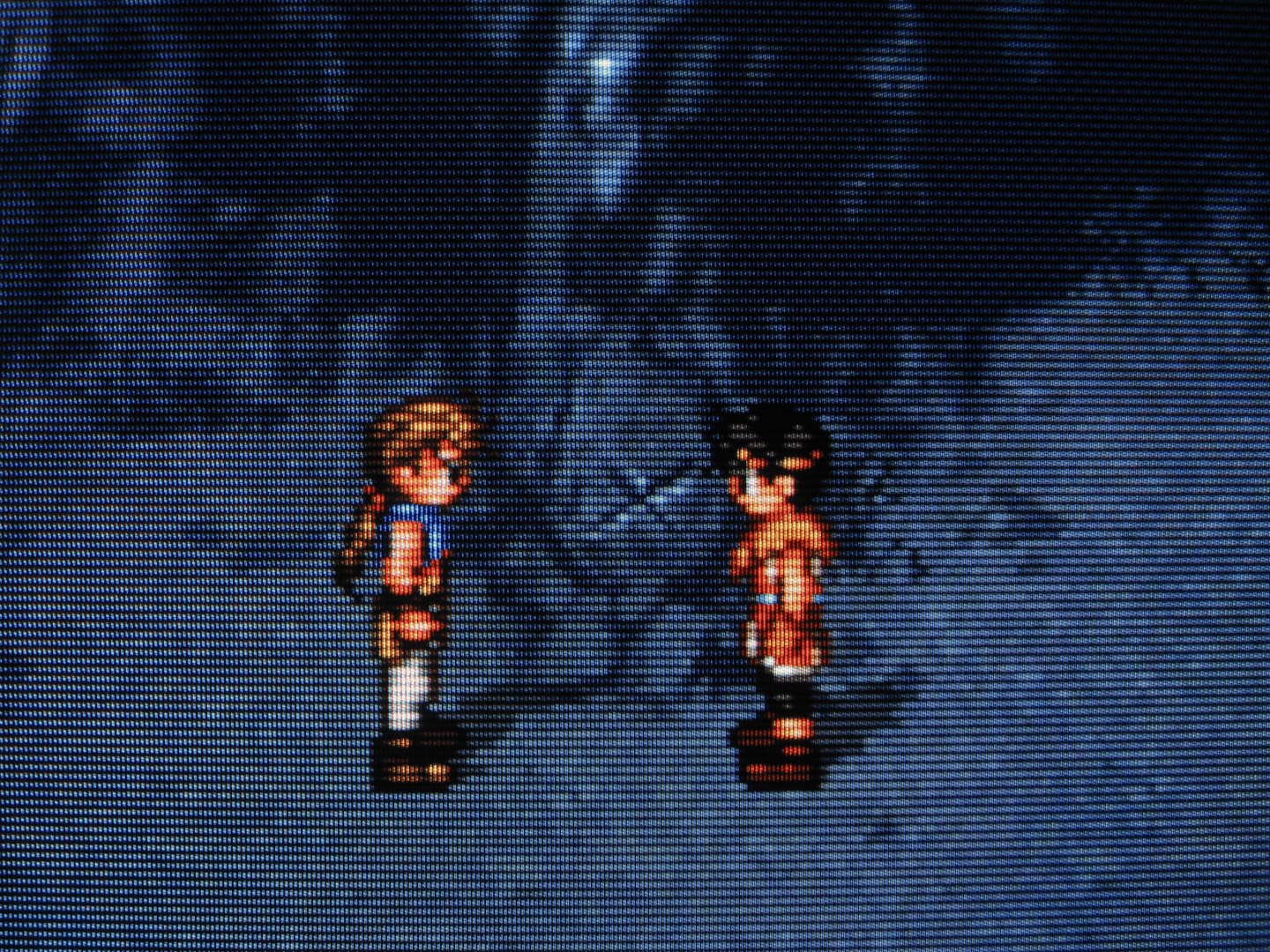 Brothers from separate mothers Jowy and Riou, having been betrayed by their captain in a political plot they do not as of yet understand, make a pact to return here, where they've marked X as the spot, in the future, should they become separated in their frantic escape. Unfathomable destiny guides their blades, and their hearts.