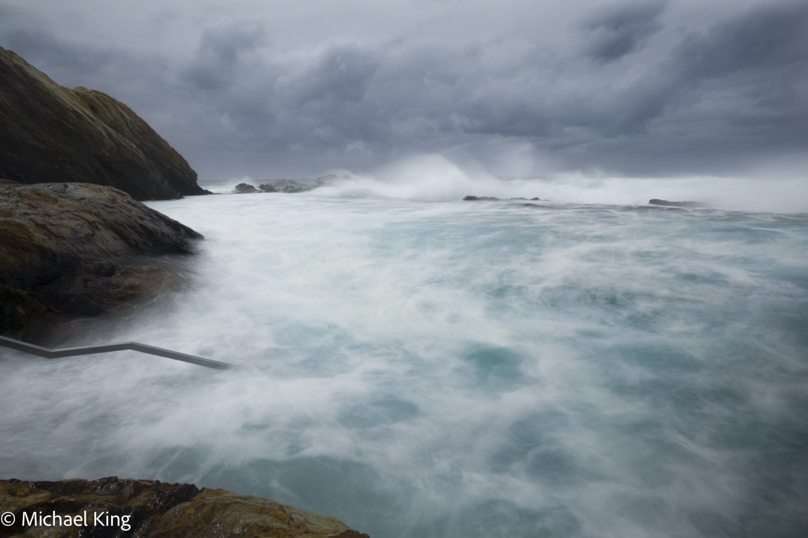 Blue pool stirred into dreaming