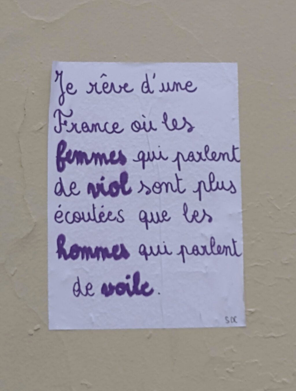 Je rêve d’une France où les femmes qui parlent de viol sont plus écoutées que les hommes qui parlent de voile.
