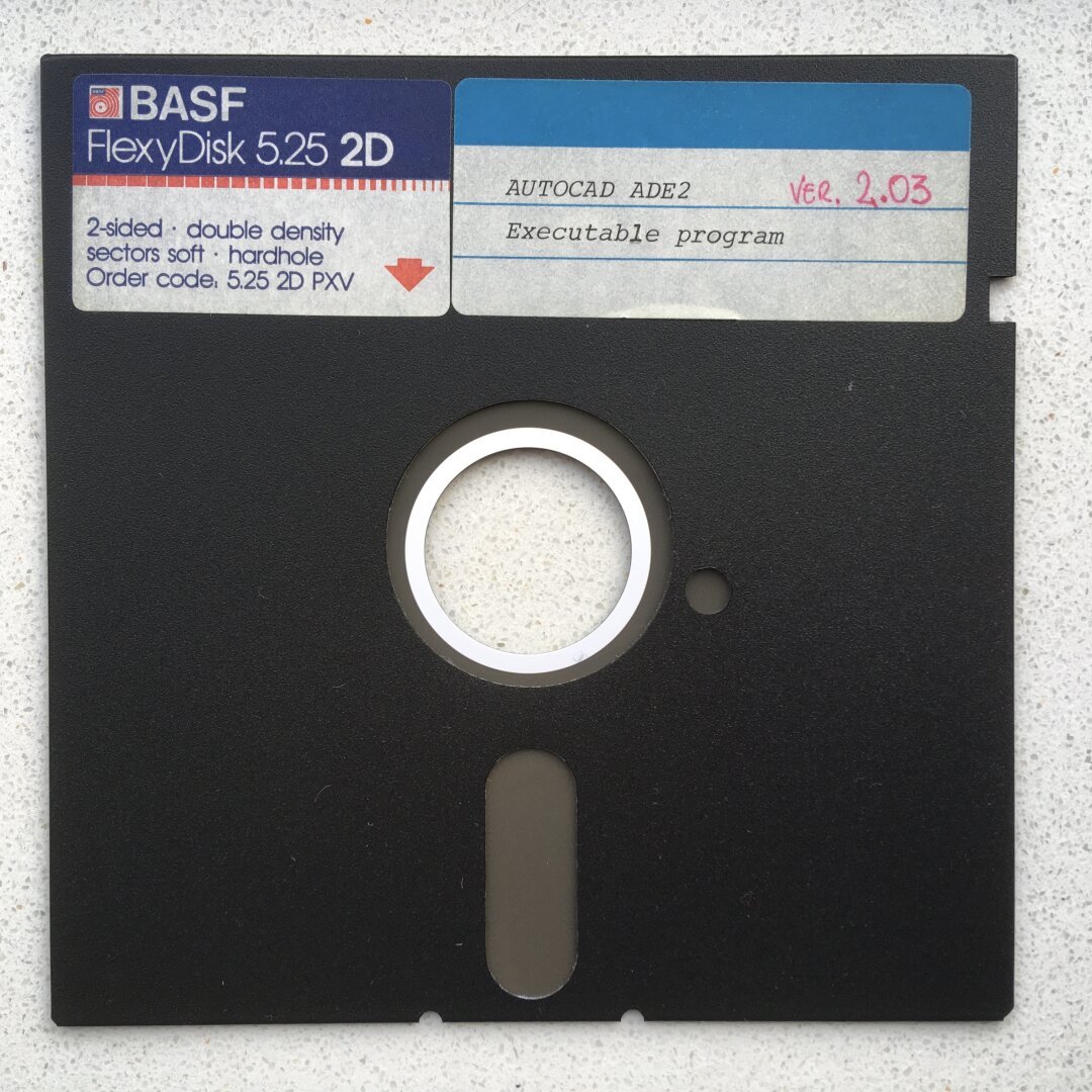 Autocad ADE2 version 2.03 system floppy disk 1987