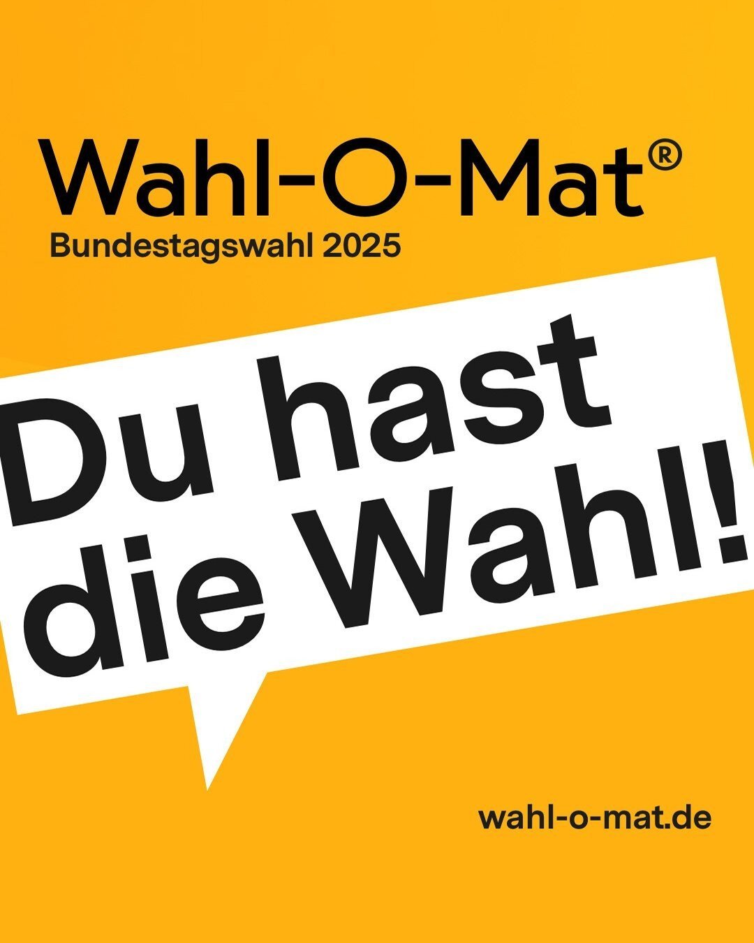 Grafik zum Wahl-O-Mat mit dem Aufruf 