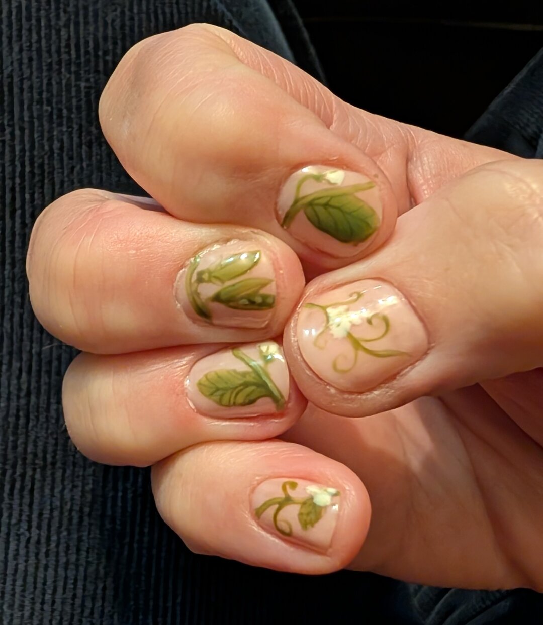 A slightly different view of my pea plant vine nails.