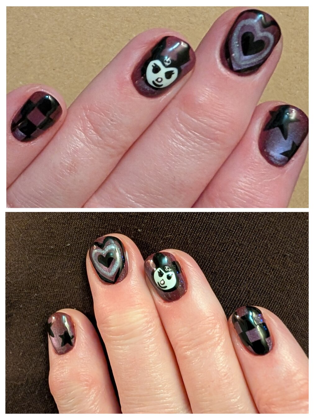 Closer images of the previous nail art photos