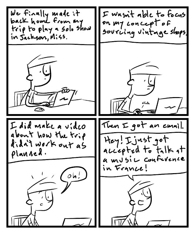 illustration of four panel comic