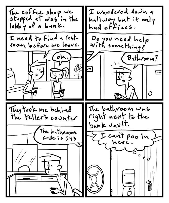 illustration of four panel comic