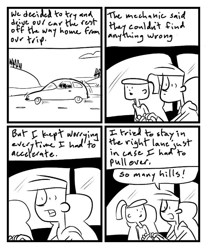 Illustration of four panel comic