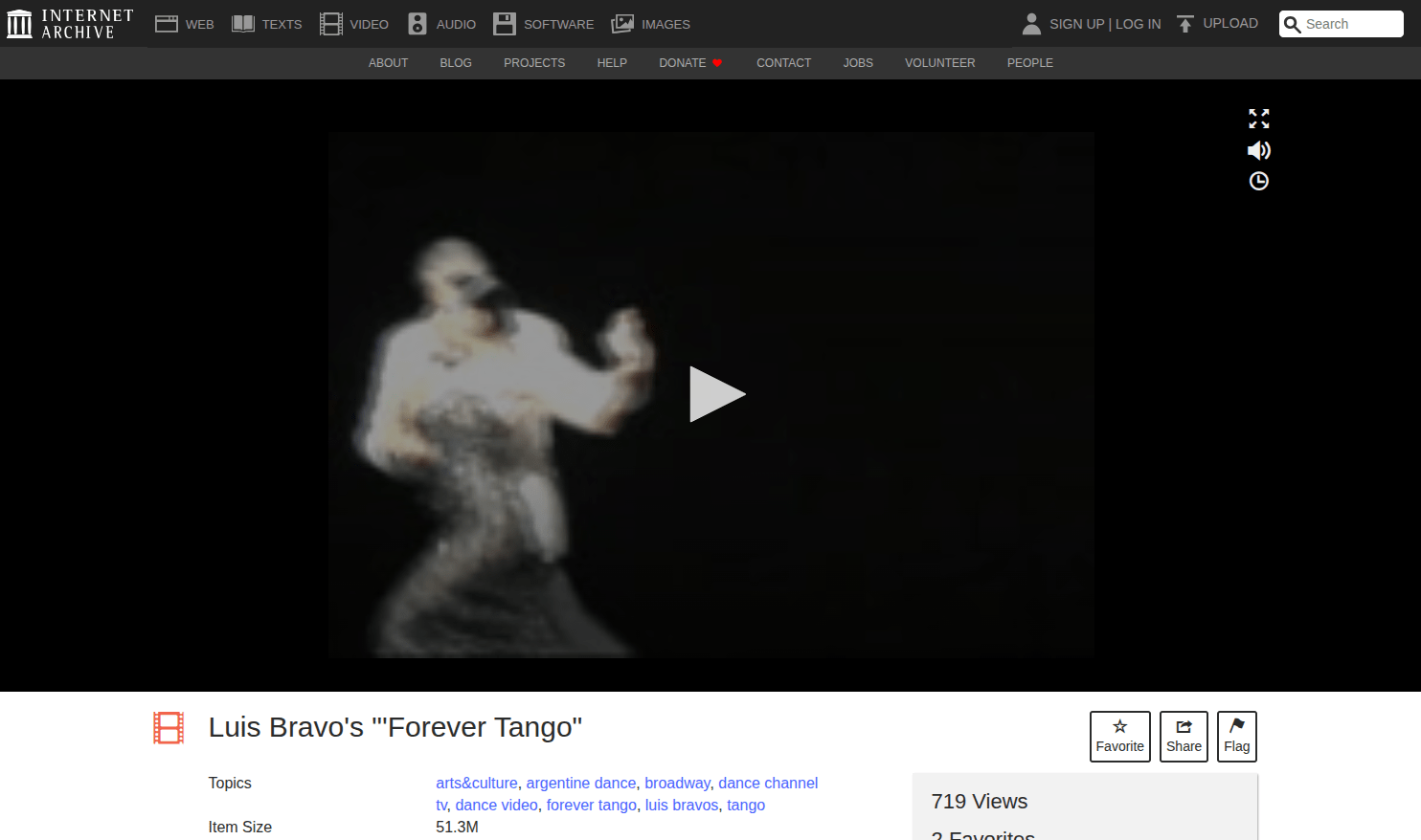 Screenshot of video on archive.org