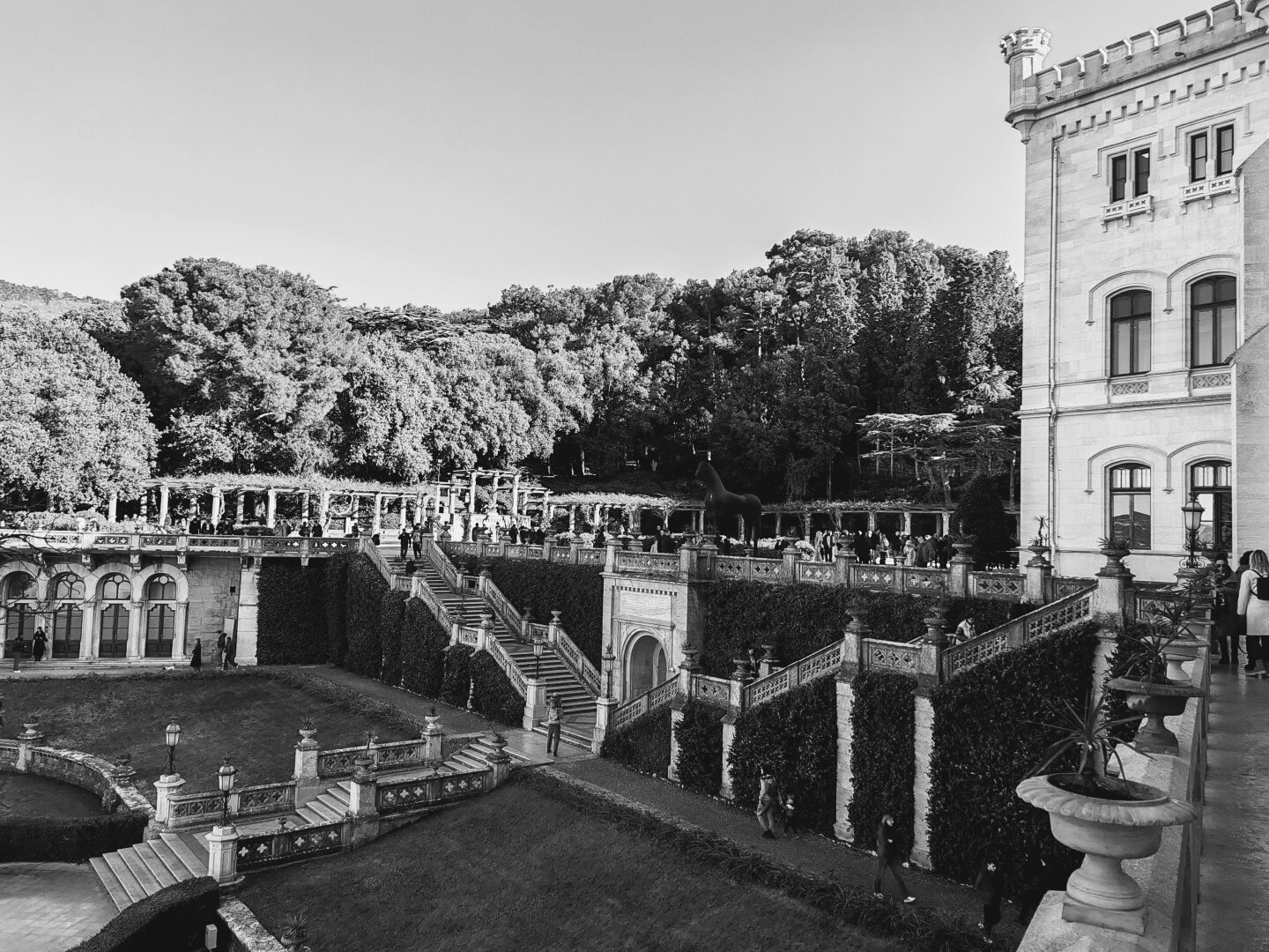 Castello di Miramare Trieste in black and White