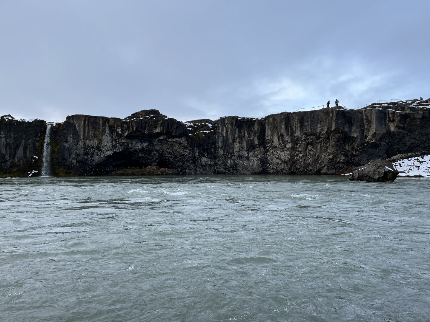 Cliff at the Goðafoss waterfall in Iceland