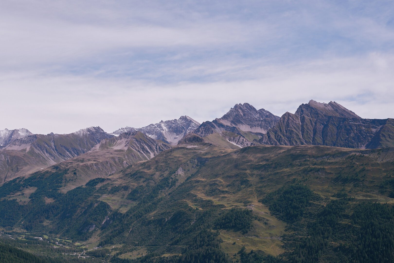 View of Aosta valley, photo taken from Mont Blanc.