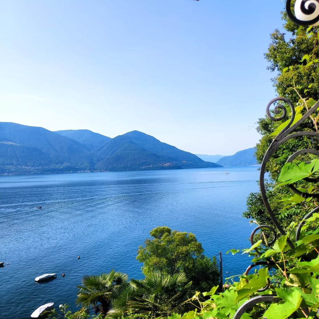 Drone view photo of Lago Maggiore, Switzerland