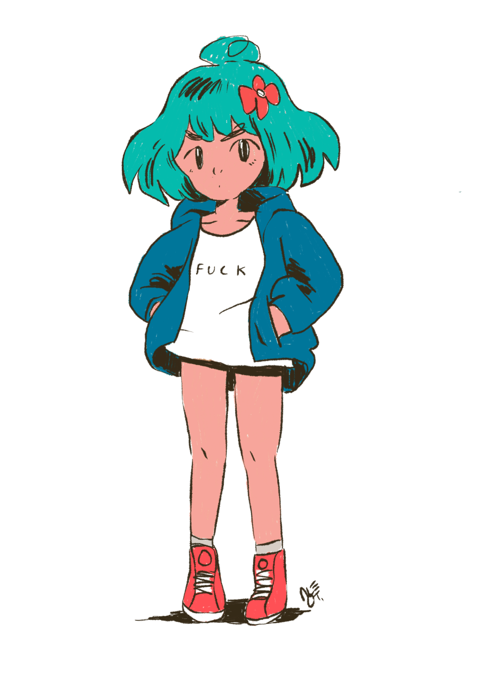 A girl standing firmly, proud to be herself