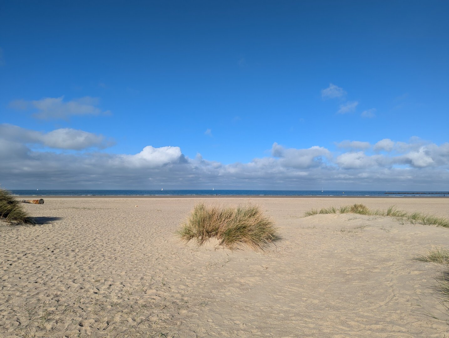 The shore of the northern sea, blue skies