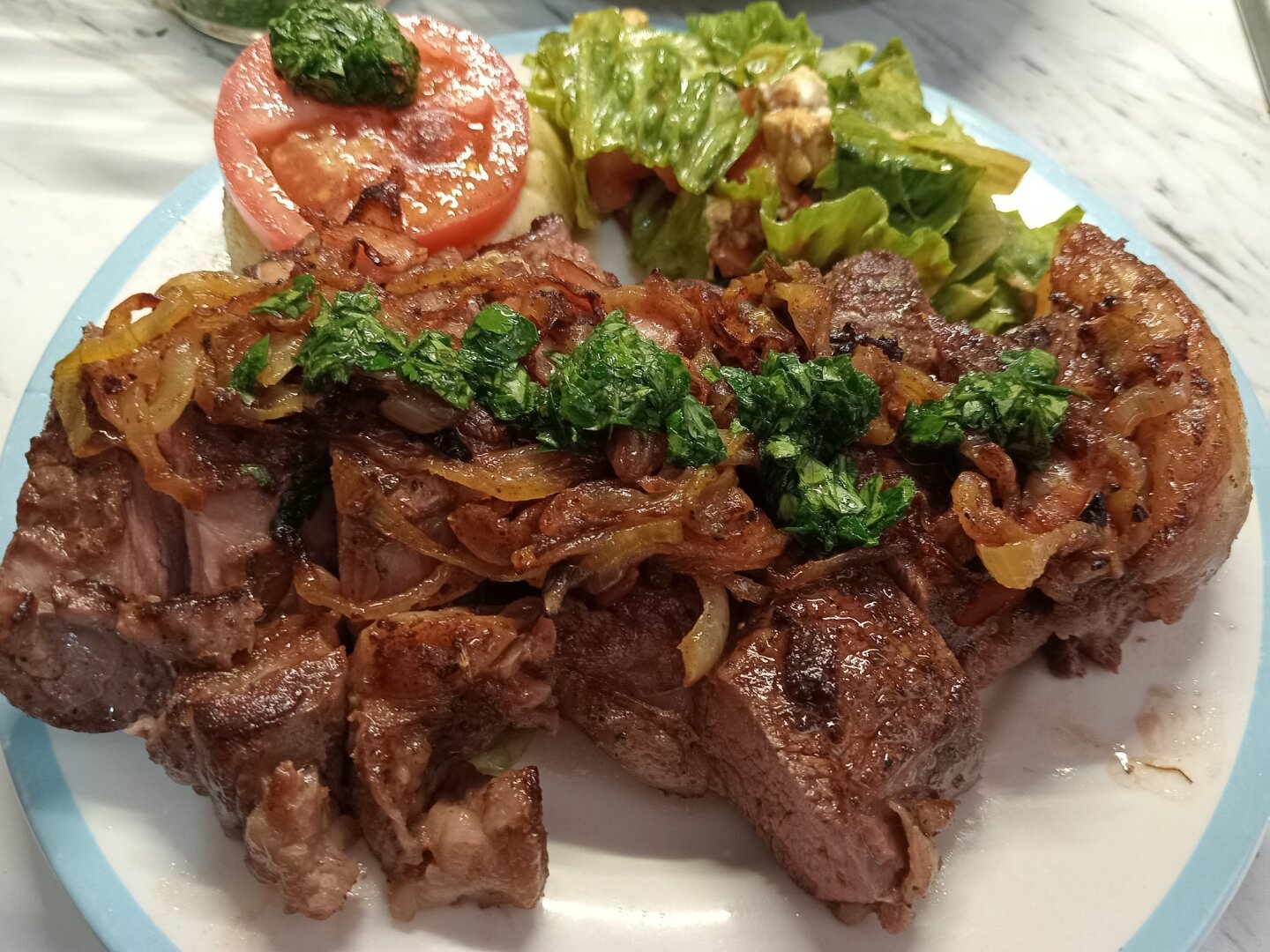 Stake with chimichurri