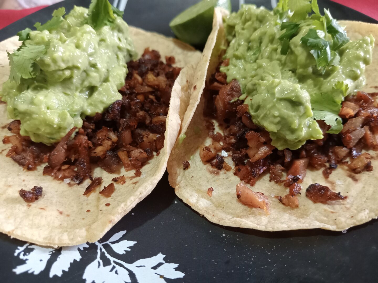 tacos with guacamole