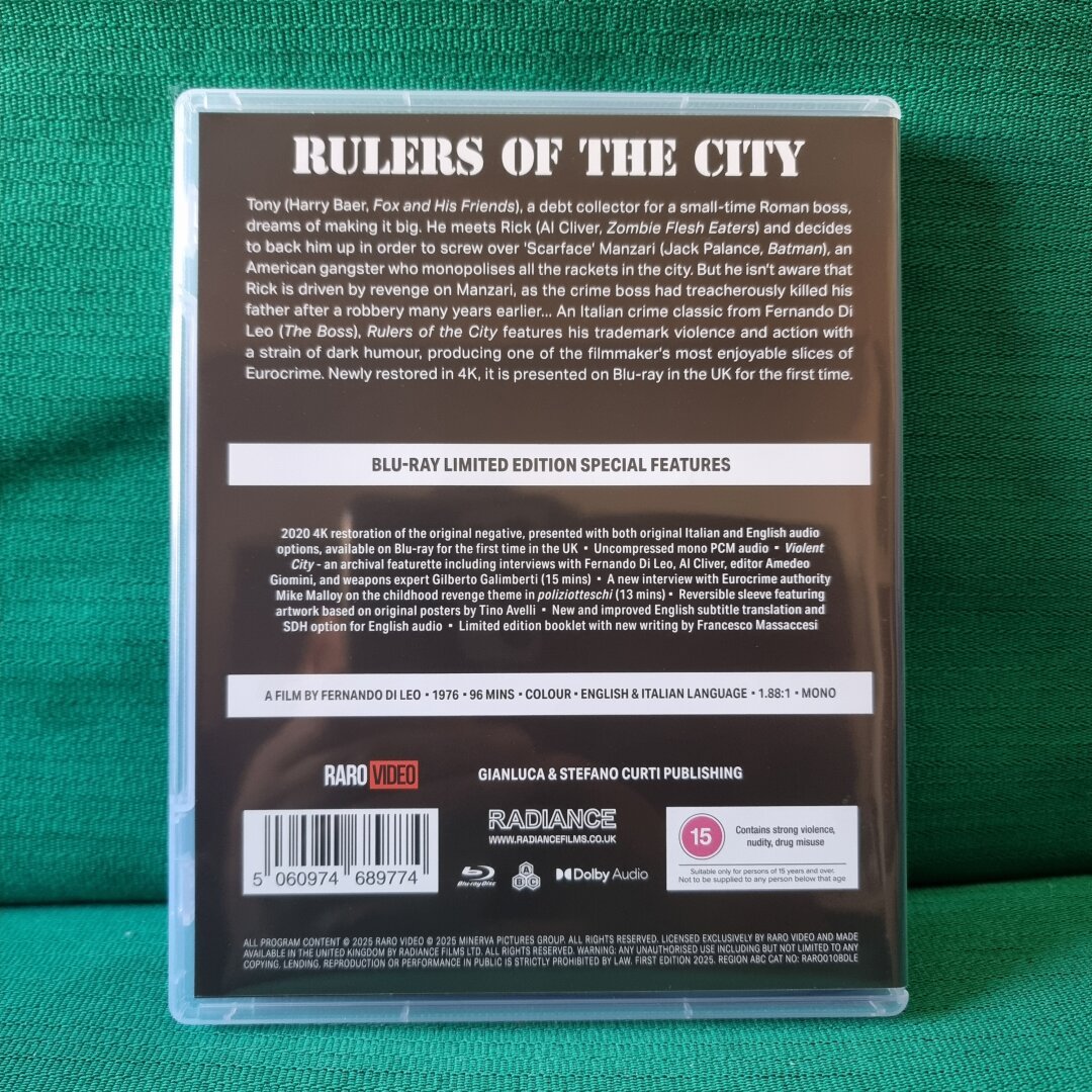 Image showing the back side of the scanavo packaging, which is just text, containing the synopsis, the special features, as well as technical specs of the blu-ray and copyright and billing block information.