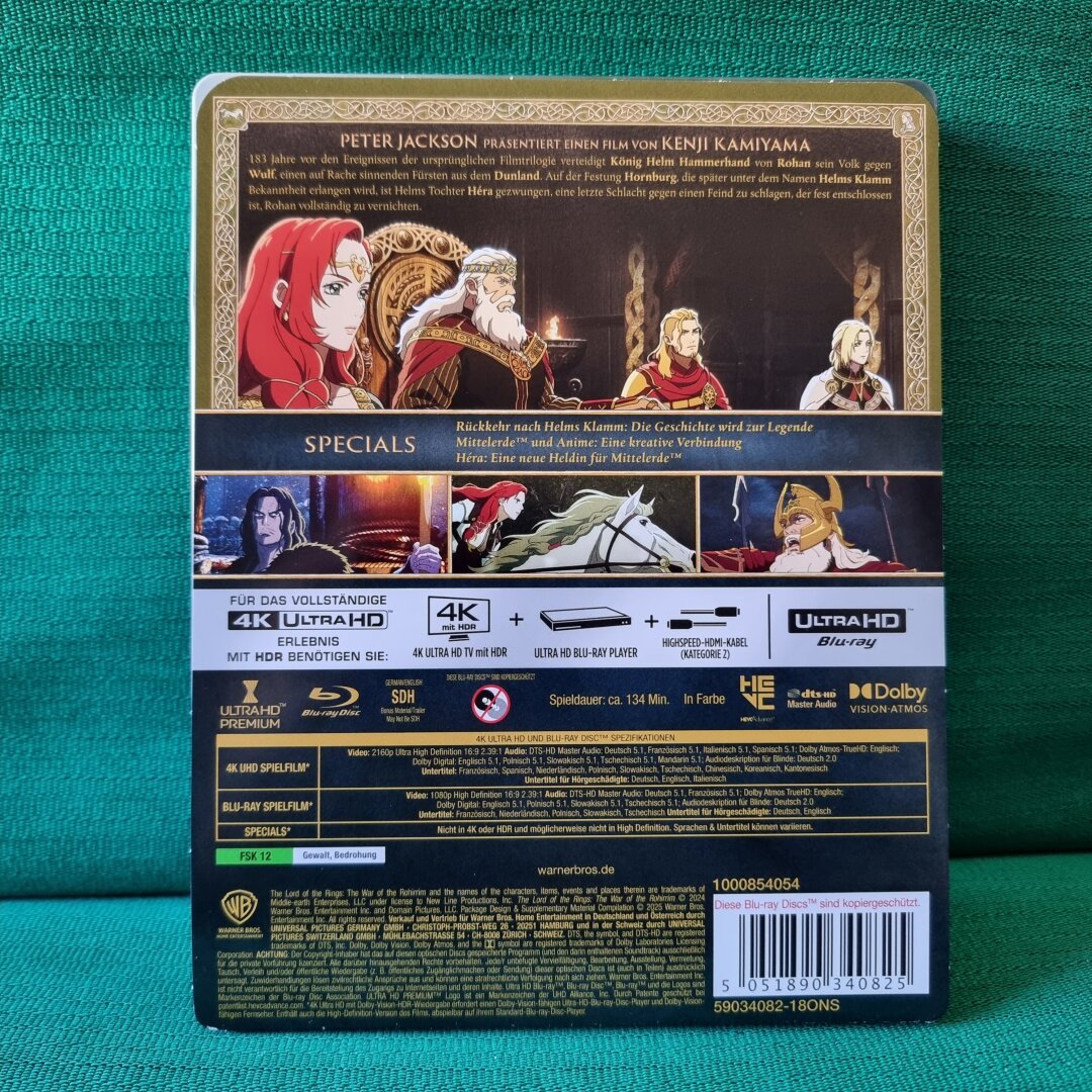 Back view of steelbook with J-Card