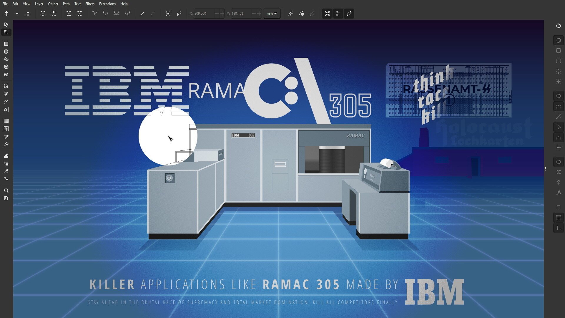 IBM RAMAC 305 retro-computer illustration