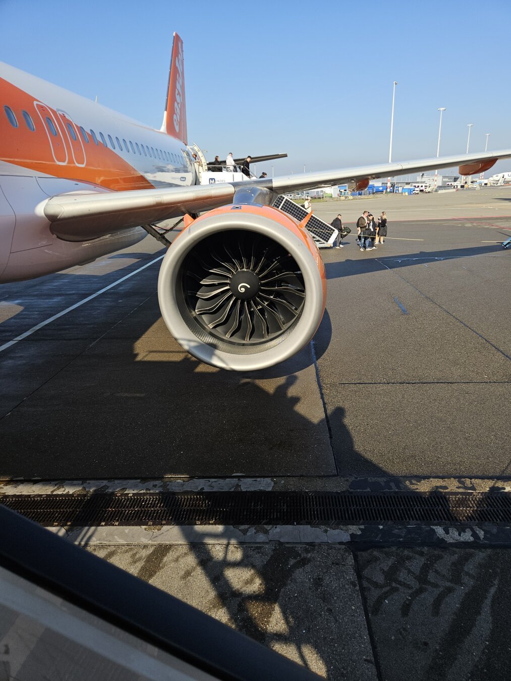 view of plane from boarding steps