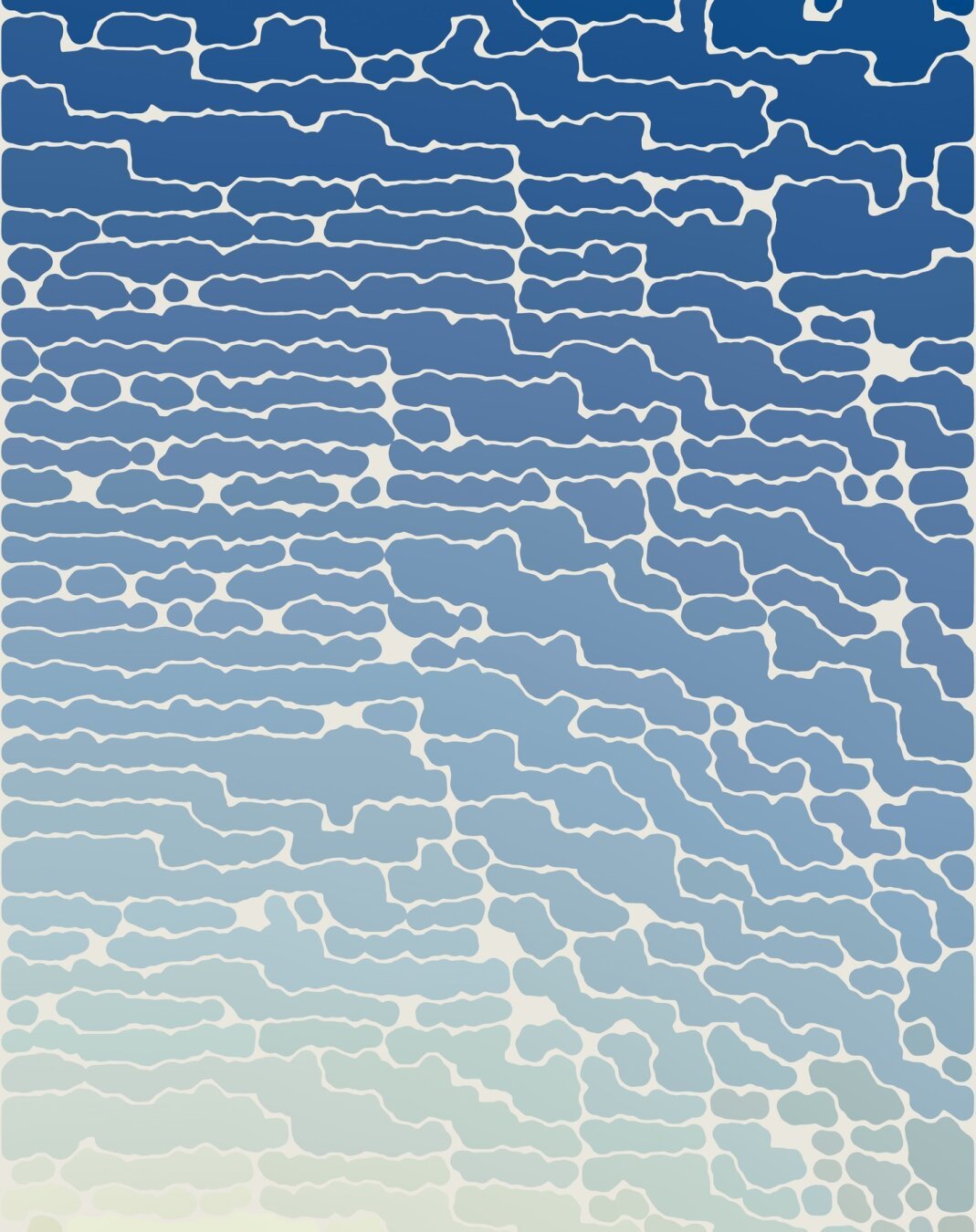 Colored shapes on a white background.  The shapes are very bluish near the top of the image, but become lighter and closer to white near the bottom (especially the bottom left).