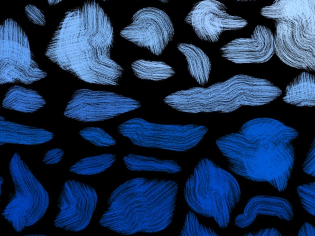 Close-up of the first image, showing the brush-like textures of the shapes.