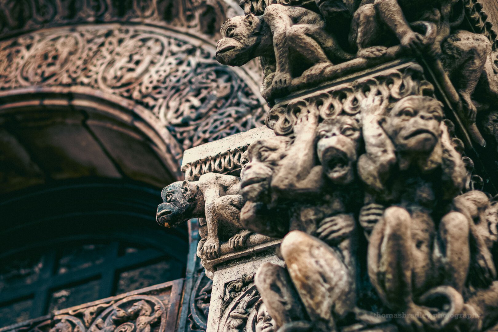 Monkeys adorn the former Madison Elementary building.