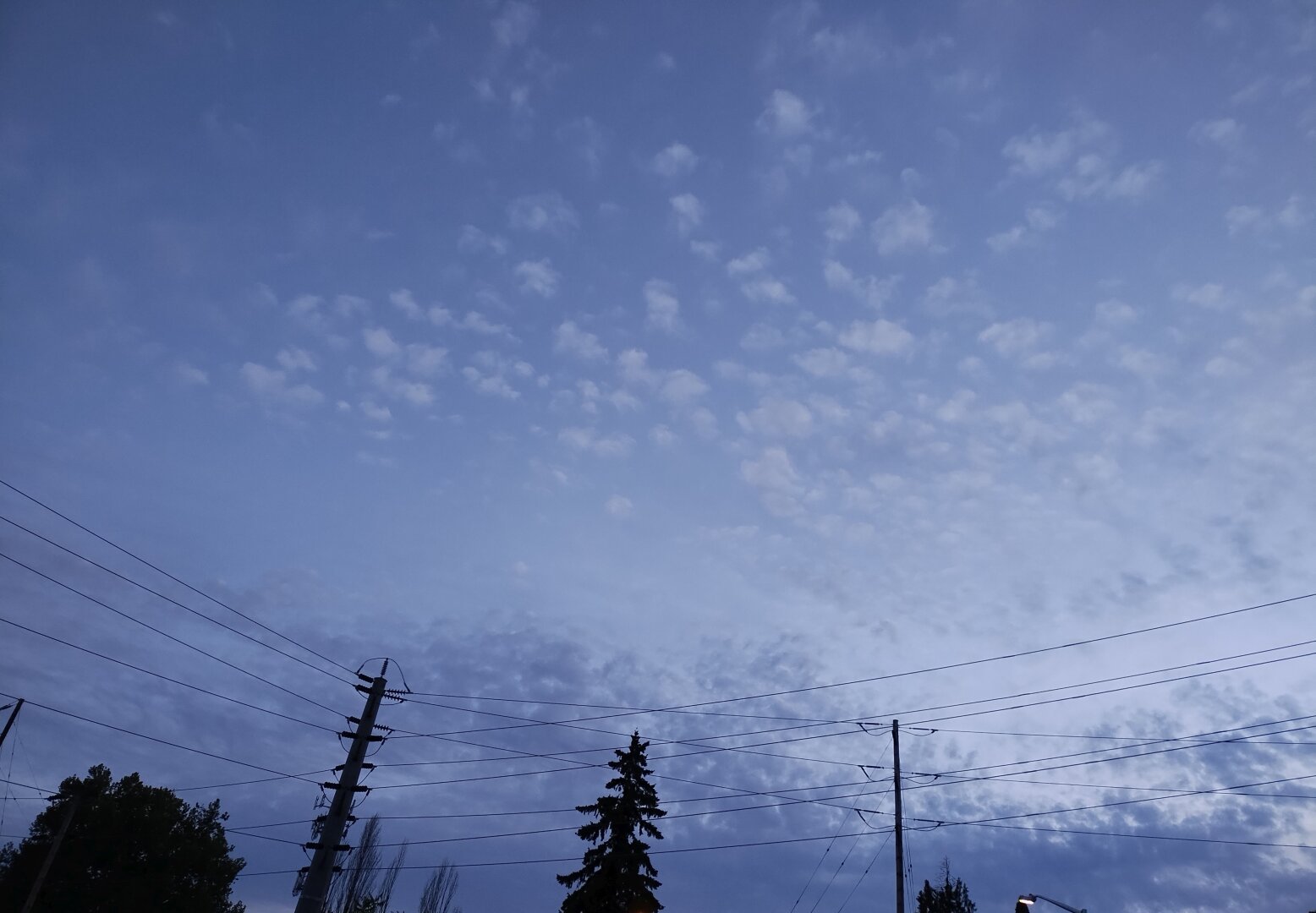 dark sunset and power lines