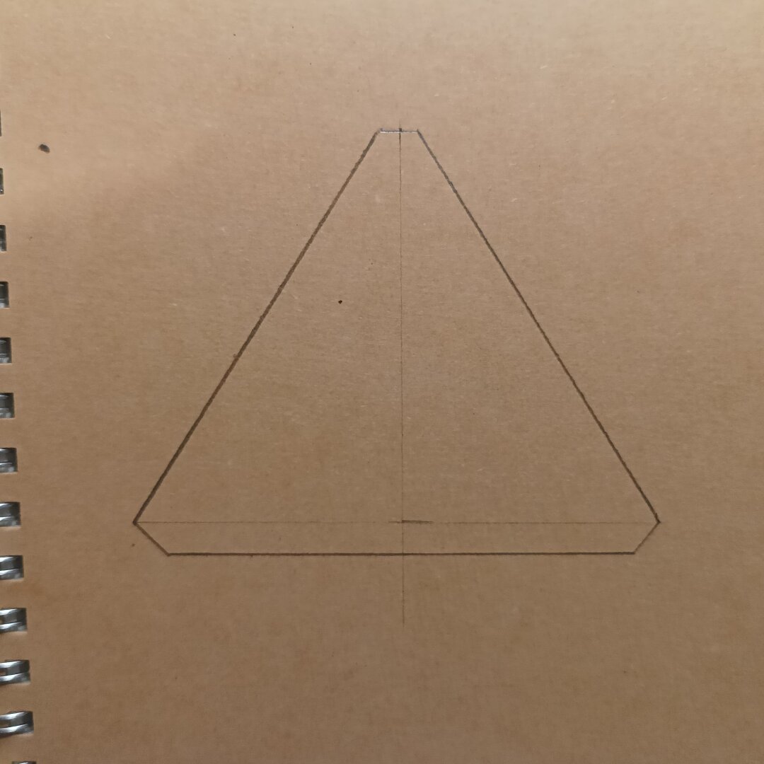 Picture of the outline of the shape, drawn with a pencil
