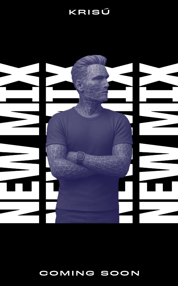 Krisú, vor weißem Text 'NEW MIX' auf schwarzem Hintergrund, darunter 'COMING SOON'